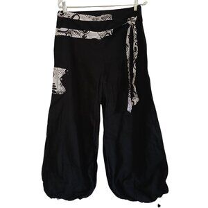 VTG Cache C Cache Harem Bubble Genie Black White Print Pockets Pants 90s 40